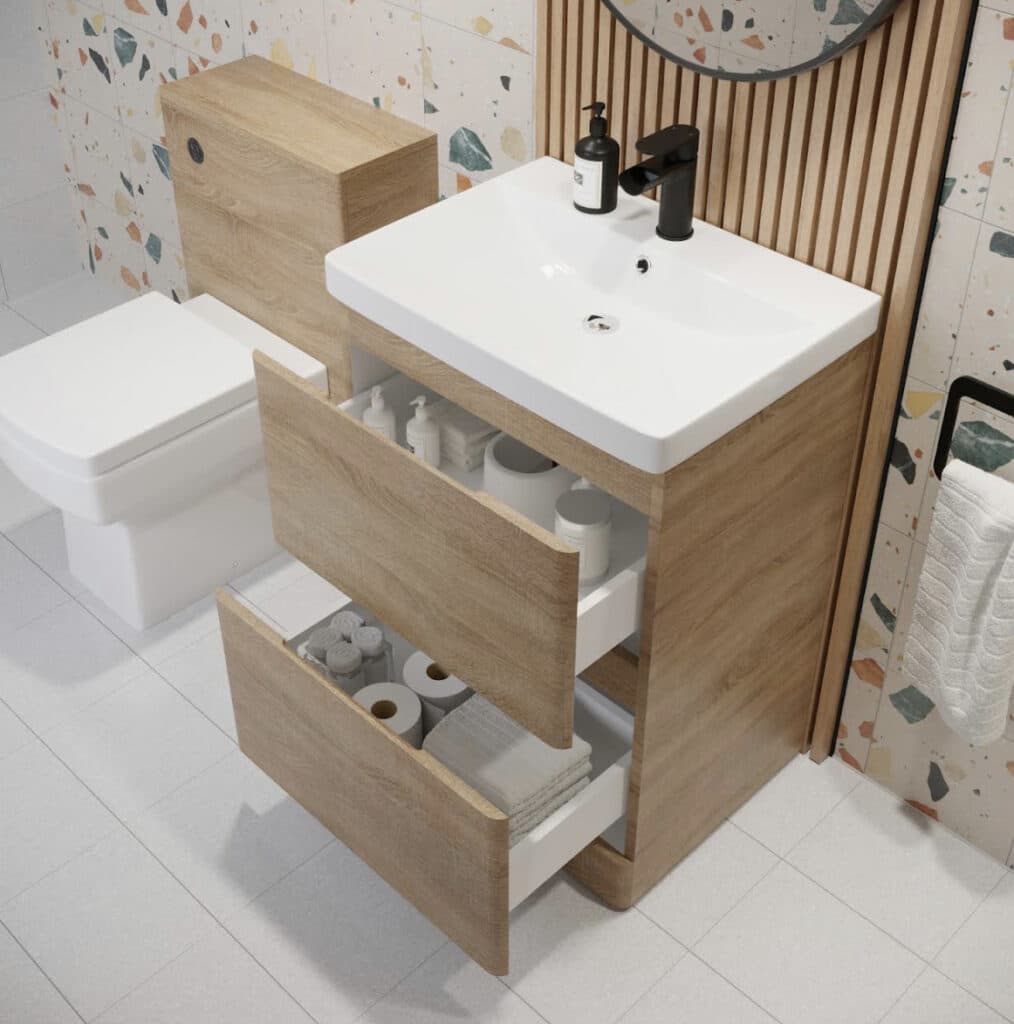 Regis Forma Wood Free Standing Vanity Unit & Basin – 600mm – Ancarta ...